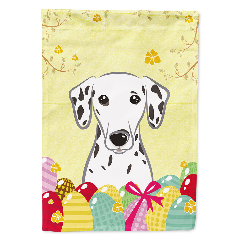 Dalmatian Easter Egg Hunt House Flag 28x40 Porch Sleeve Pole Decorative Outside Yard Banner Artwork Wall Hanging, Polyester