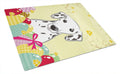 Dalmatian Easter Egg Hunt Cutting Board Tempered Glass Kitchen Cutting Surface, Heat Resistant Chopping, Non-Slip Feet, Food Prep & Serving