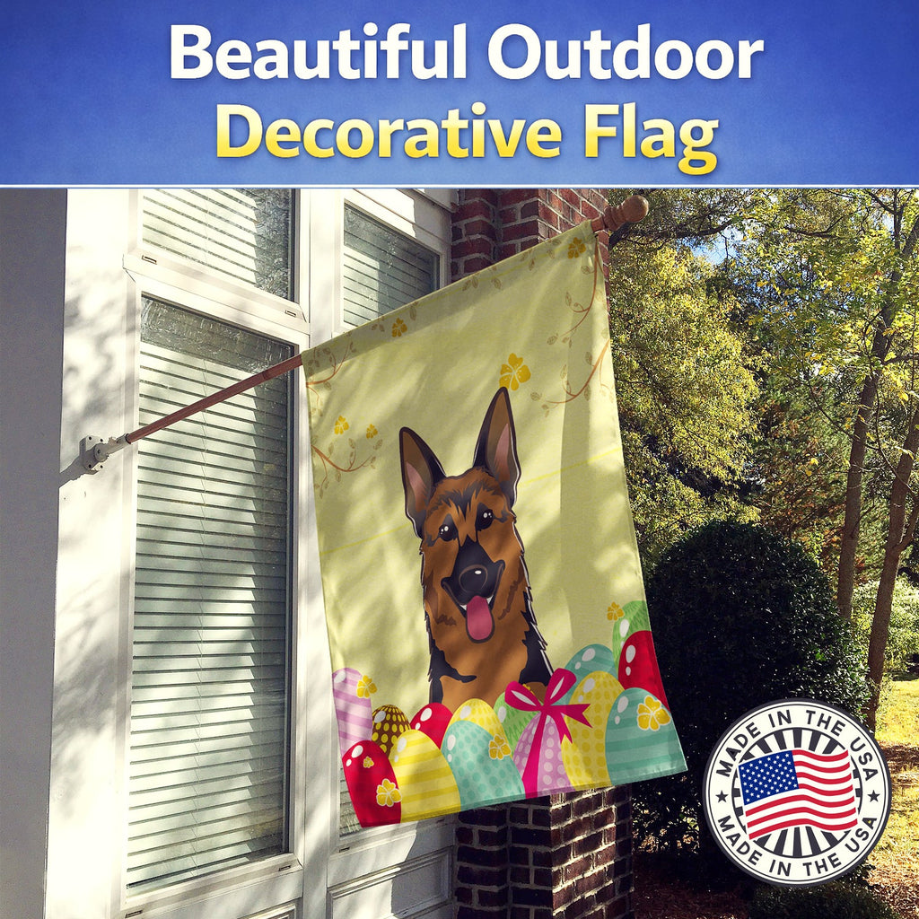 German Shepherd Easter Egg Hunt House Flag 28x40 Porch Sleeve Pole Decorative Outside Yard Banner Artwork Wall Hanging, Polyester