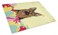 German Shepherd Easter Egg Hunt Cutting Board Tempered Glass Kitchen Cutting Surface, Heat Resistant Chopping, Non-Slip Feet, Food Prep & Serving