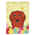 Longhair Red Dachshund Easter Egg Hunt House Flag 28x40 Porch Sleeve Pole Decorative Outside Yard Banner Artwork Wall Hanging, Polyester