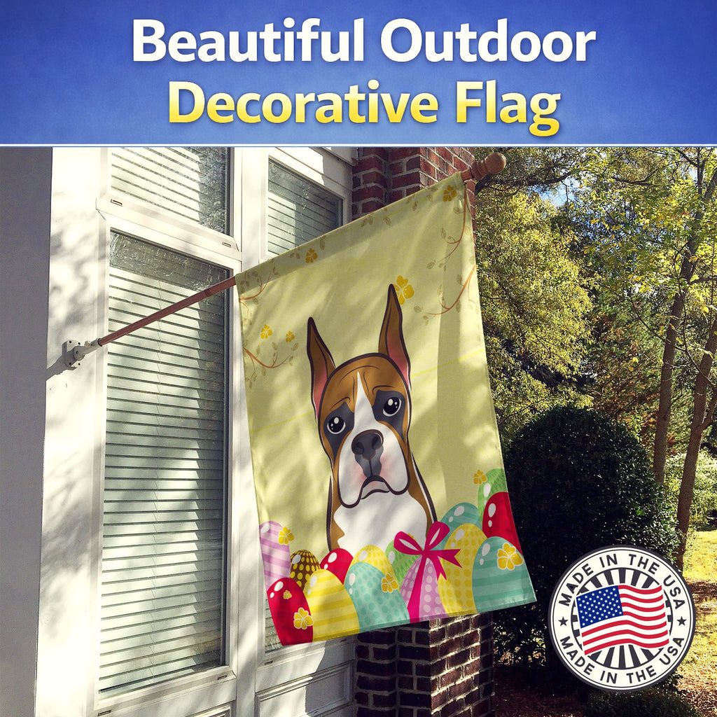 Boxer Easter Egg Hunt House Flag 28x40 Porch Sleeve Pole Decorative Outside Yard Banner Artwork Wall Hanging, Polyester