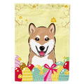 Shiba Inu Easter Egg Hunt House Flag 28x40 Porch Sleeve Pole Decorative Outside Yard Banner Artwork Wall Hanging, Polyester