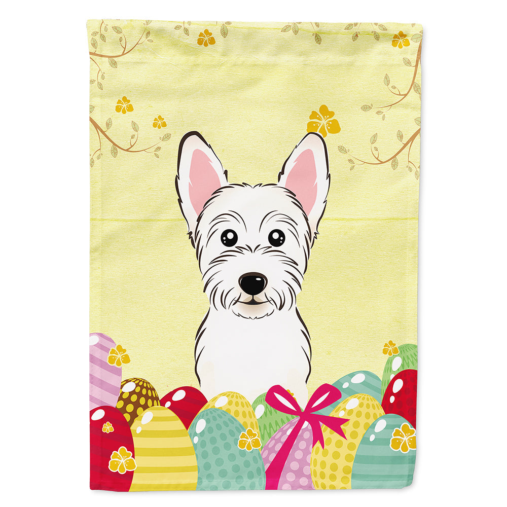 Westie Easter Egg Hunt House Flag 28x40 Porch Sleeve Pole Decorative Outside Yard Banner Artwork Wall Hanging, Polyester