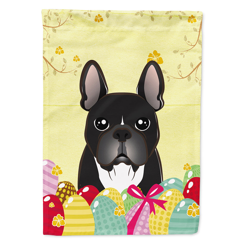 French Bulldog Easter Egg Hunt House Flag 28x40 Porch Sleeve Pole Decorative Outside Yard Banner Artwork Wall Hanging, Polyester