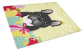 French Bulldog Easter Egg Hunt Cutting Board Tempered Glass Kitchen Cutting Surface, Heat Resistant Chopping, Non-Slip Feet, Food Prep & Serving