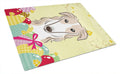 Borzoi Easter Egg Hunt Cutting Board Tempered Glass Kitchen Cutting Surface, Heat Resistant Chopping, Non-Slip Feet, Food Prep & Serving