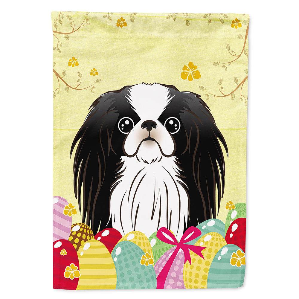 Japanese Chin Easter Egg Hunt House Flag 28x40 Porch Sleeve Pole Decorative Outside Yard Banner Artwork Wall Hanging, Polyester