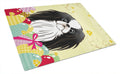 Japanese Chin Easter Egg Hunt Cutting Board Tempered Glass Kitchen Cutting Surface, Heat Resistant Chopping, Non-Slip Feet, Food Prep & Serving