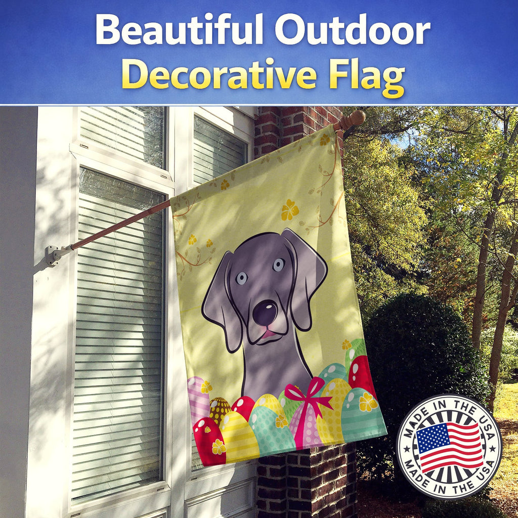 Weimaraner Easter Egg Hunt House Flag 28x40 Porch Sleeve Pole Decorative Outside Yard Banner Artwork Wall Hanging, Polyester