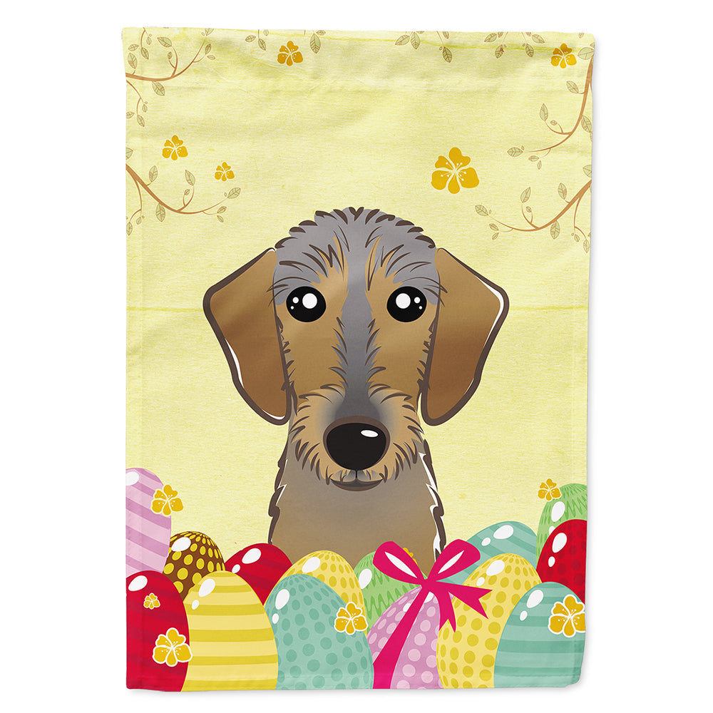 Wirehaired Dachshund Easter Egg Hunt House Flag 28x40 Porch Sleeve Pole Decorative Outside Yard Banner Artwork Wall Hanging, Polyester
