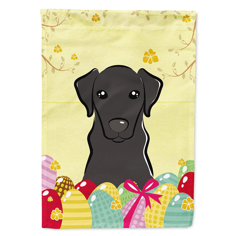 Black Labrador Easter Egg Hunt House Flag 28x40 Porch Sleeve Pole Decorative Outside Yard Banner Artwork Wall Hanging, Polyester
