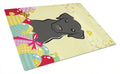 Black Labrador Easter Egg Hunt Cutting Board Tempered Glass Kitchen Cutting Surface, Heat Resistant Chopping, Non-Slip Feet, Food Prep & Serving