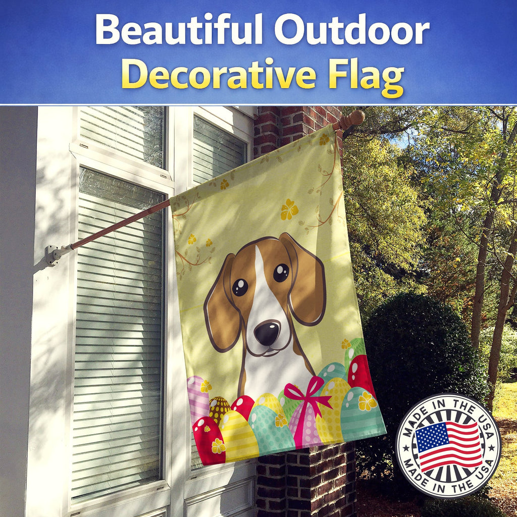 Beagle Easter Egg Hunt House Flag 28x40 Porch Sleeve Pole Decorative Outside Yard Banner Artwork Wall Hanging, Polyester
