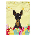 Min Pin Easter Egg Hunt House Flag 28x40 Porch Sleeve Pole Decorative Outside Yard Banner Artwork Wall Hanging, Polyester