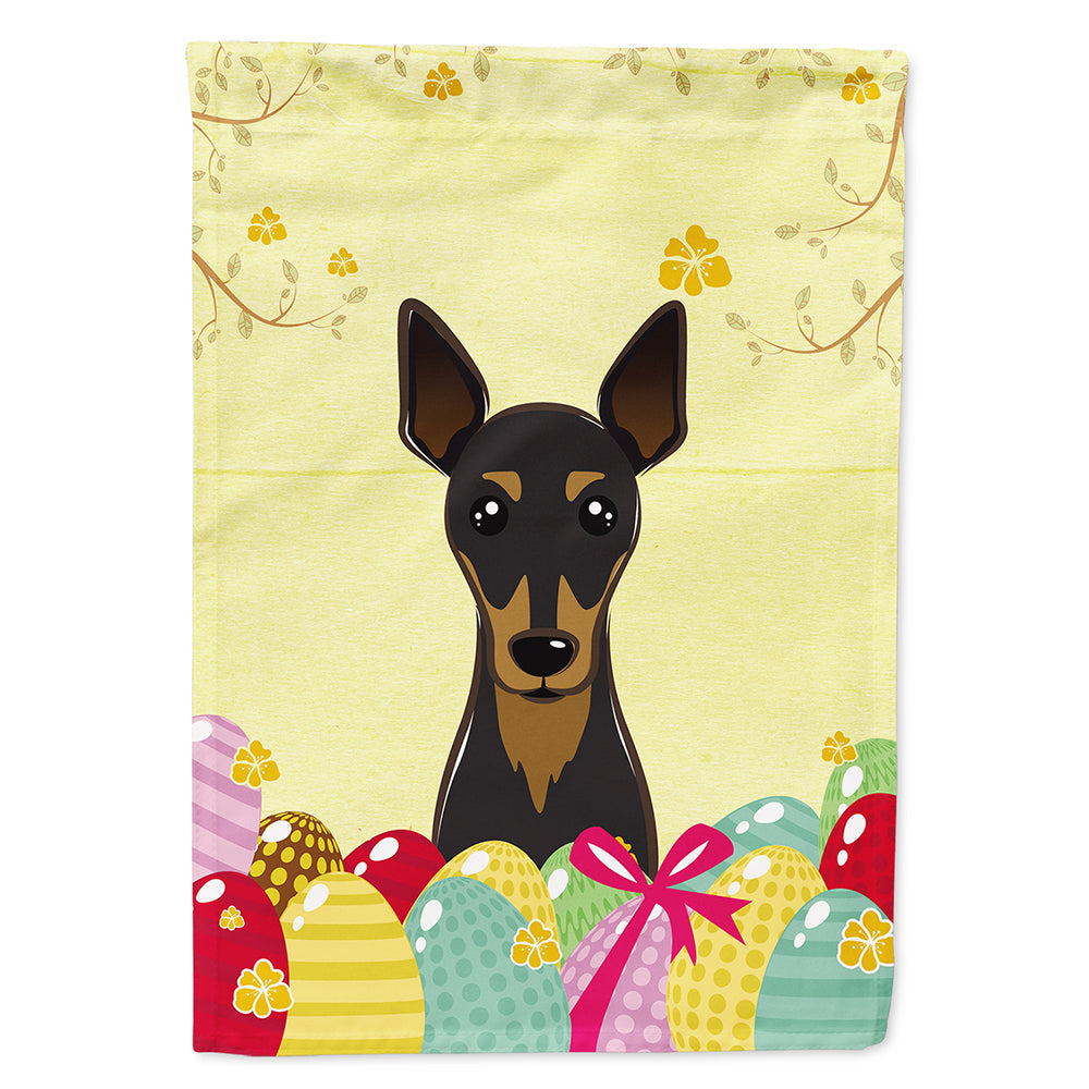 Min Pin Easter Egg Hunt House Flag 28x40 Porch Sleeve Pole Decorative Outside Yard Banner Artwork Wall Hanging, Polyester