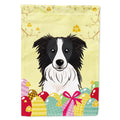 Border Collie Easter Egg Hunt House Flag 28x40 Porch Sleeve Pole Decorative Outside Yard Banner Artwork Wall Hanging, Polyester