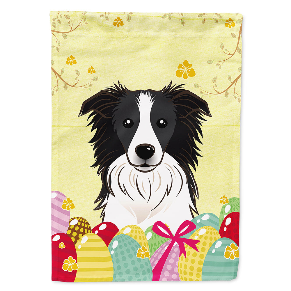Border Collie Easter Egg Hunt House Flag 28x40 Porch Sleeve Pole Decorative Outside Yard Banner Artwork Wall Hanging, Polyester