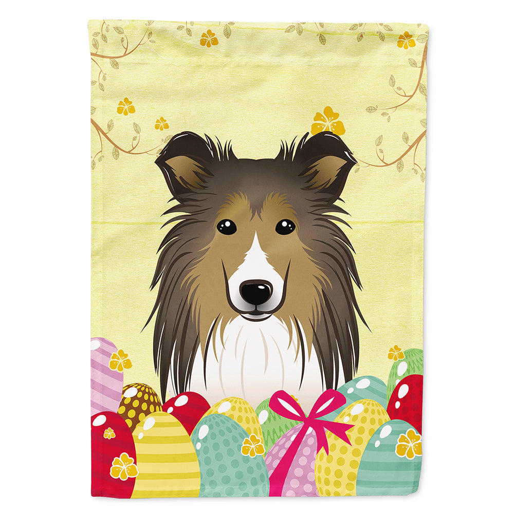 Sheltie Easter Egg Hunt House Flag 28x40 Porch Sleeve Pole Decorative Outside Yard Banner Artwork Wall Hanging, Polyester
