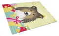 Sheltie Easter Egg Hunt Cutting Board Tempered Glass Kitchen Cutting Surface, Heat Resistant Chopping, Non-Slip Feet, Food Prep & Serving