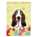 Basset Hound Easter Egg Hunt House Flag 28x40 Porch Sleeve Pole Decorative Outside Yard Banner Artwork Wall Hanging, Polyester