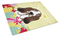 Basset Hound Easter Egg Hunt Cutting Board Tempered Glass Kitchen Cutting Surface, Heat Resistant Chopping, Non-Slip Feet, Food Prep & Serving