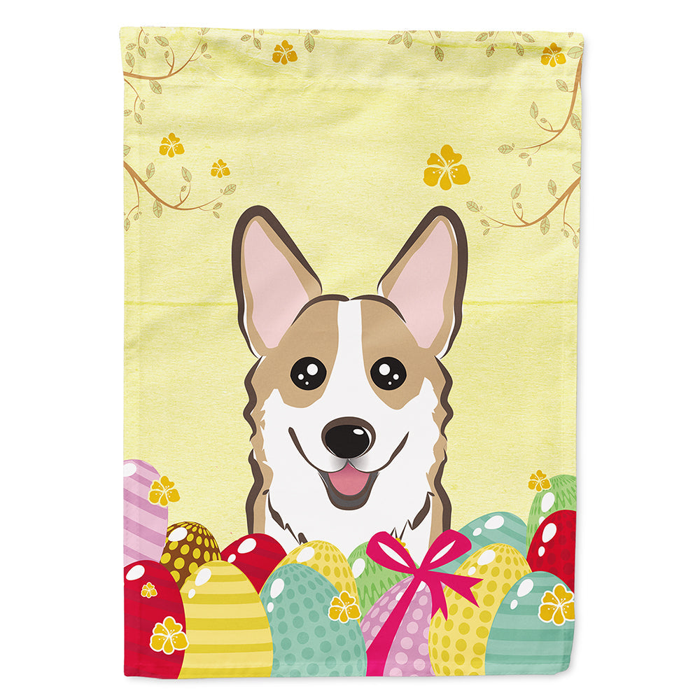 Sable Corgi Easter Egg Hunt House Flag 28x40 Porch Sleeve Pole Decorative Outside Yard Banner Artwork Wall Hanging, Polyester