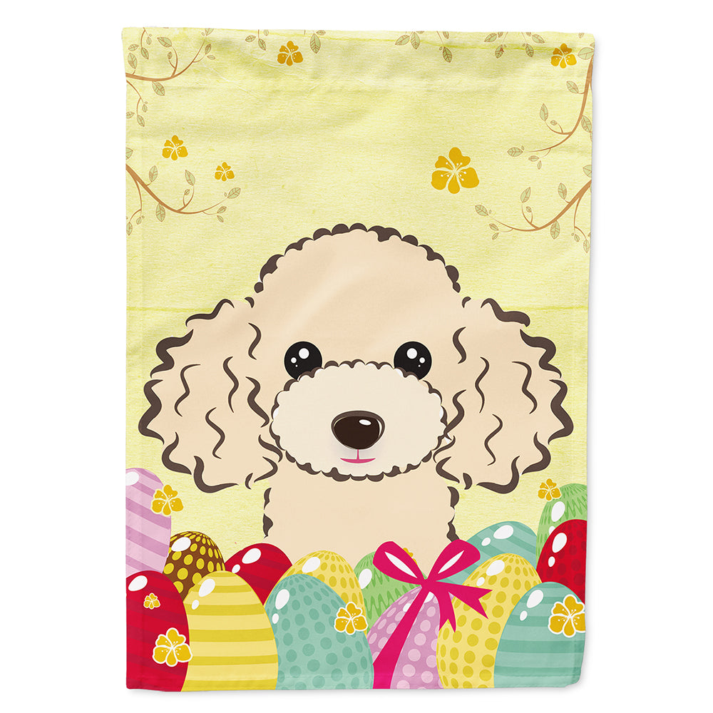 Buff Poodle Easter Egg Hunt House Flag 28x40 Porch Sleeve Pole Decorative Outside Yard Banner Artwork Wall Hanging, Polyester