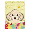 Buff Poodle Easter Egg Hunt House Flag 28x40 Porch Sleeve Pole Decorative Outside Yard Banner Artwork Wall Hanging, Polyester