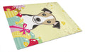 Jack Russell Terrier Easter Egg Hunt Cutting Board Tempered Glass Kitchen Cutting Surface, Heat Resistant Chopping, Non-Slip Feet, Food Prep & Serving