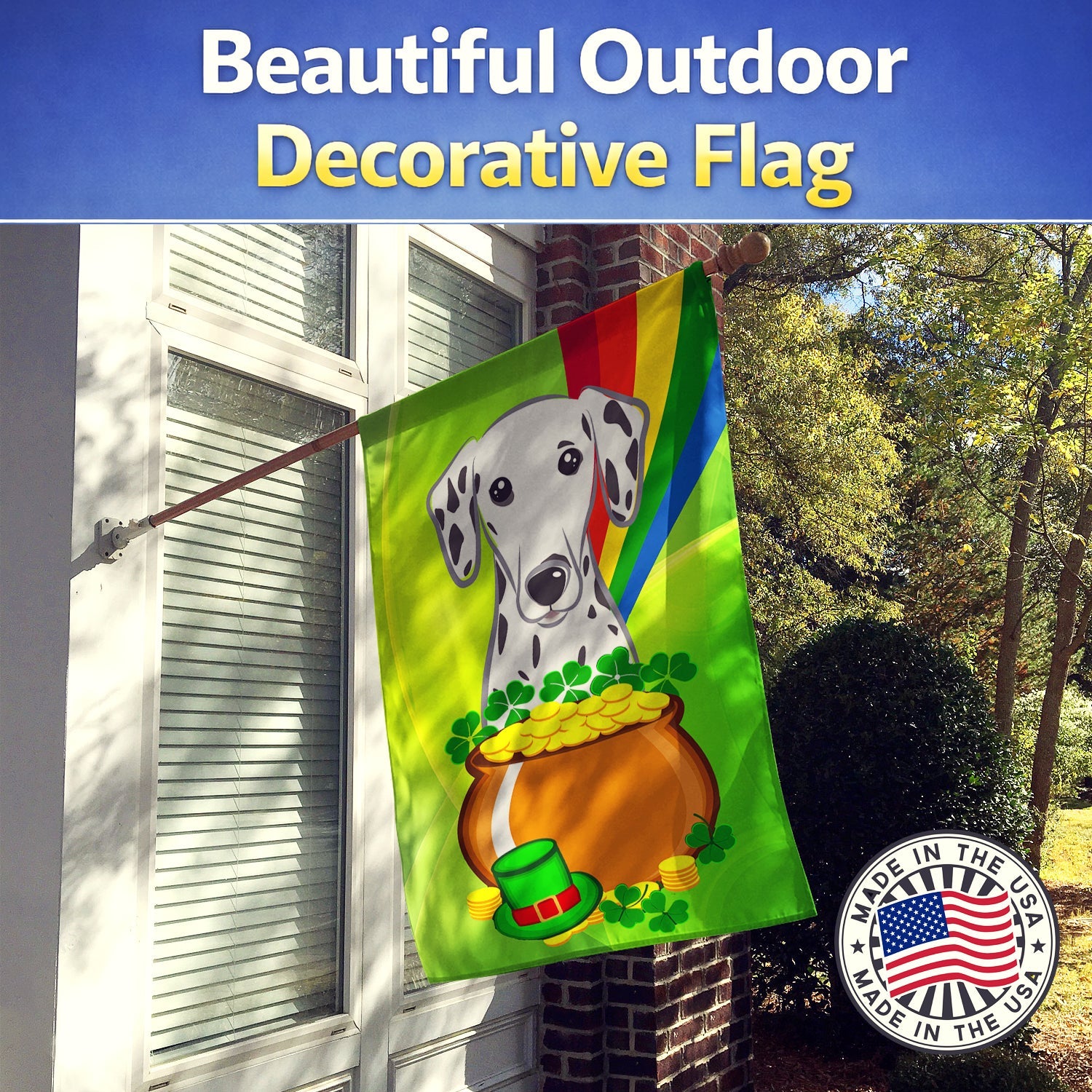 House Flag 28x40 Porch Sleeve Pole Decorative Outside Yard Banner Artwork Wall Hanging, Polyester