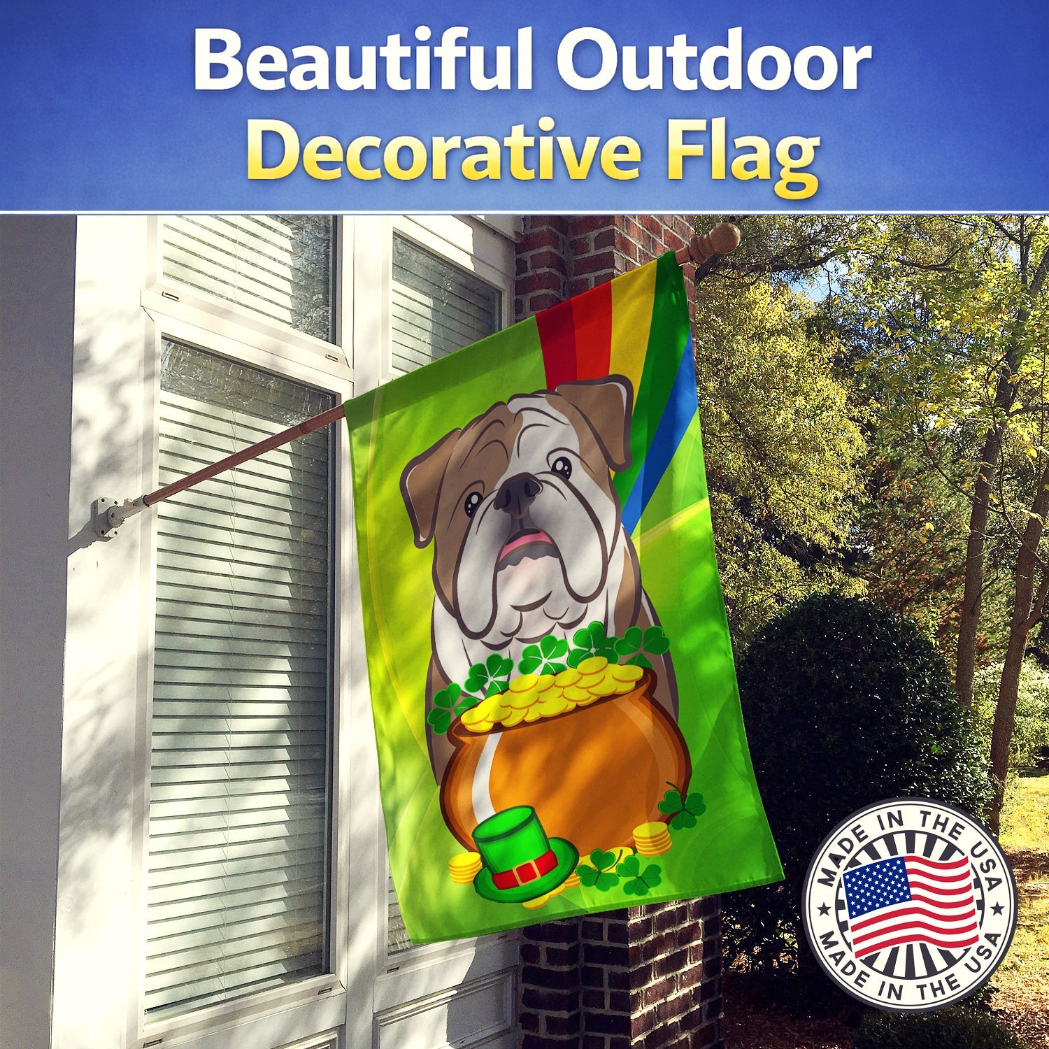 House Flag 28x40 Porch Sleeve Pole Decorative Outside Yard Banner Artwork Wall Hanging, Polyester
