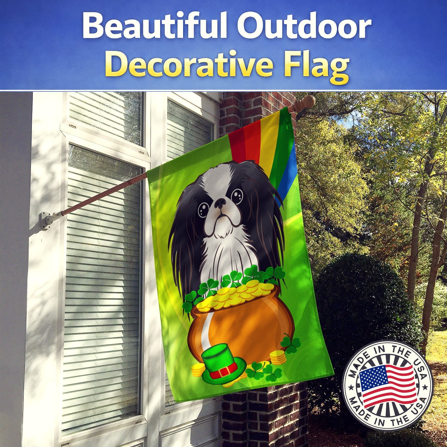 House Flag 28x40 Porch Sleeve Pole Decorative Outside Yard Banner Artwork Wall Hanging, Polyester