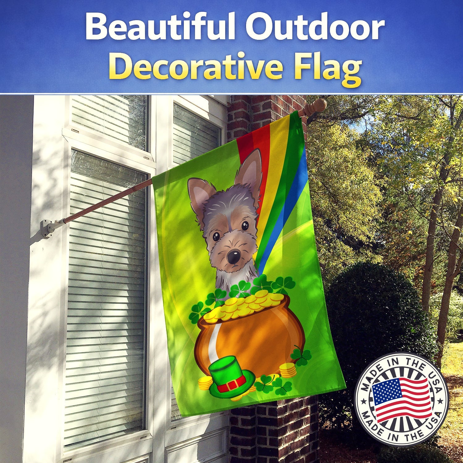 House Flag 28x40 Porch Sleeve Pole Decorative Outside Yard Banner Artwork Wall Hanging, Polyester