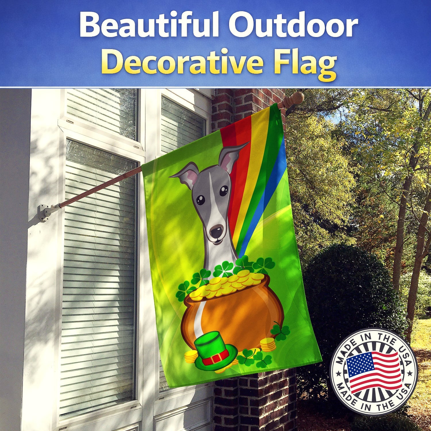 House Flag 28x40 Porch Sleeve Pole Decorative Outside Yard Banner Artwork Wall Hanging, Polyester