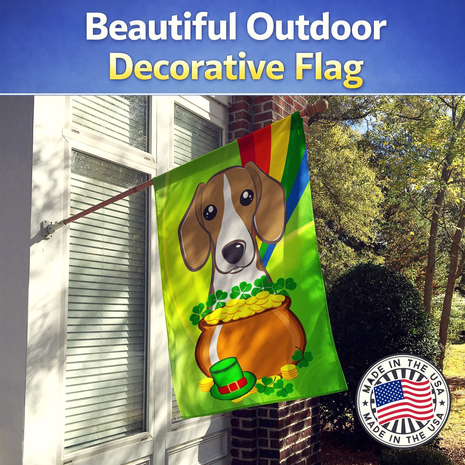 House Flag 28x40 Porch Sleeve Pole Decorative Outside Yard Banner Artwork Wall Hanging, Polyester