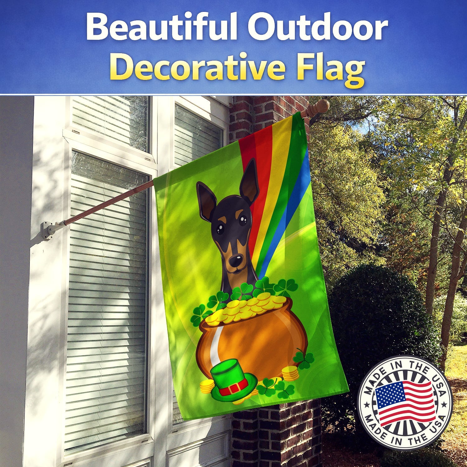 House Flag 28x40 Porch Sleeve Pole Decorative Outside Yard Banner Artwork Wall Hanging, Polyester