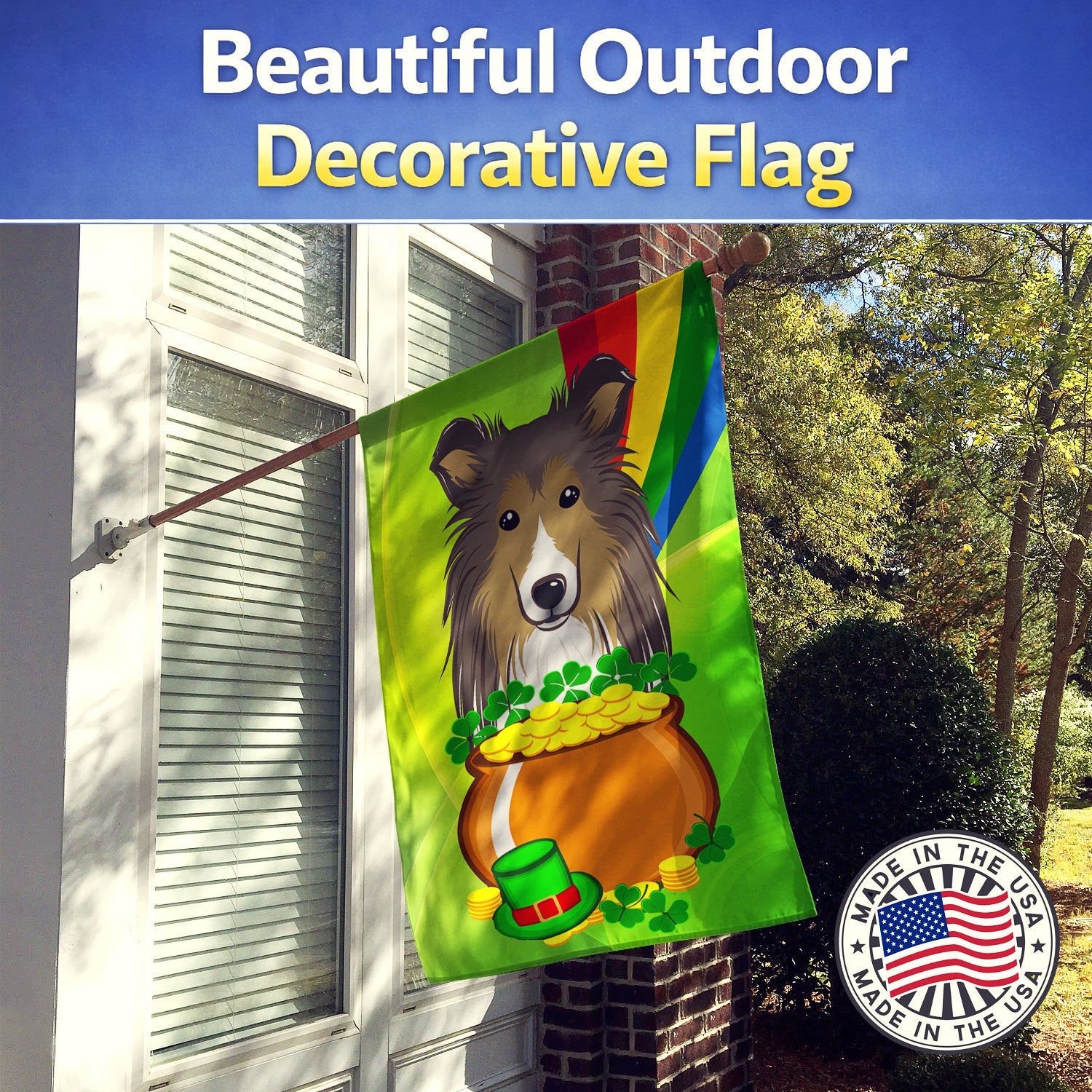 House Flag 28x40 Porch Sleeve Pole Decorative Outside Yard Banner Artwork Wall Hanging, Polyester