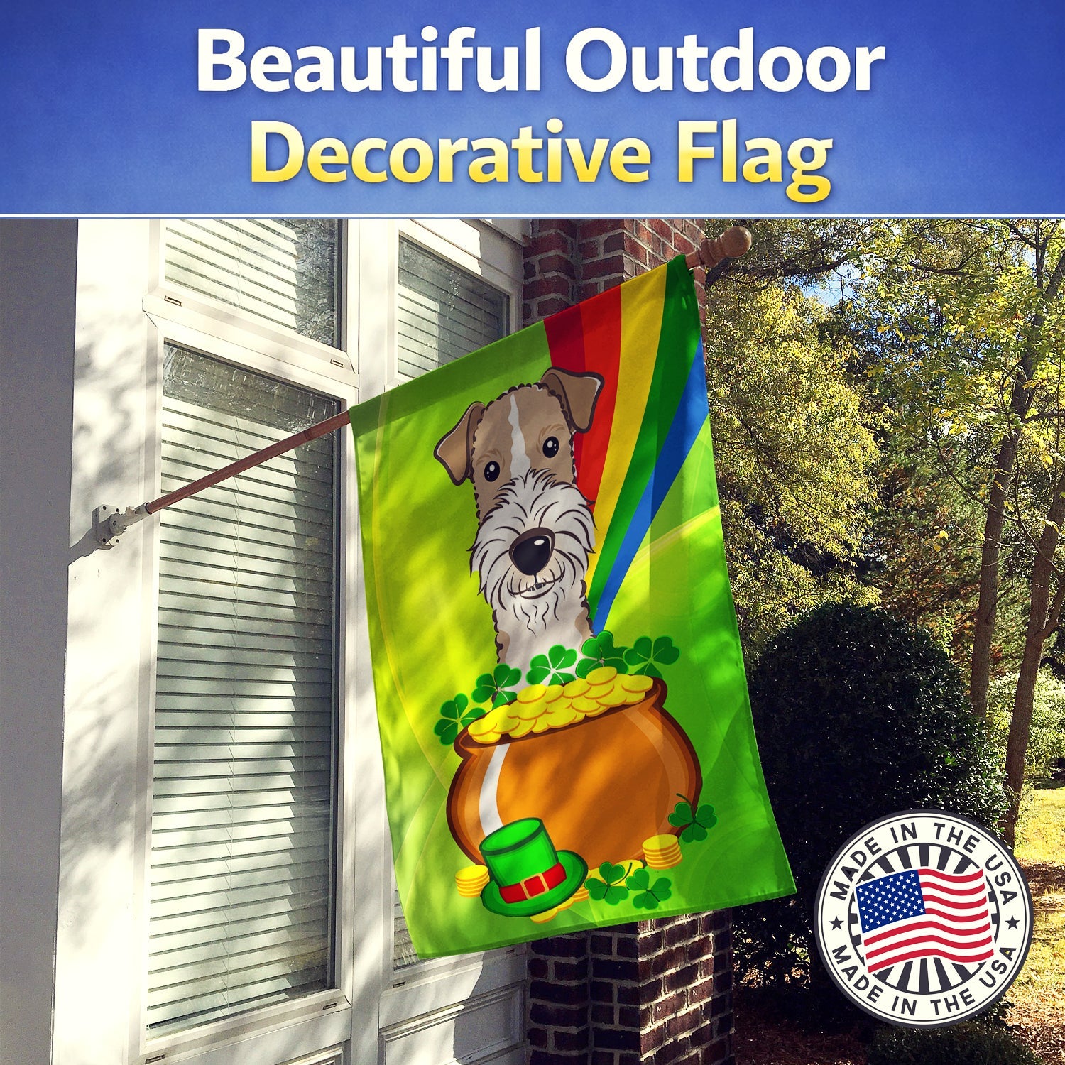 House Flag 28x40 Porch Sleeve Pole Decorative Outside Yard Banner Artwork Wall Hanging, Polyester