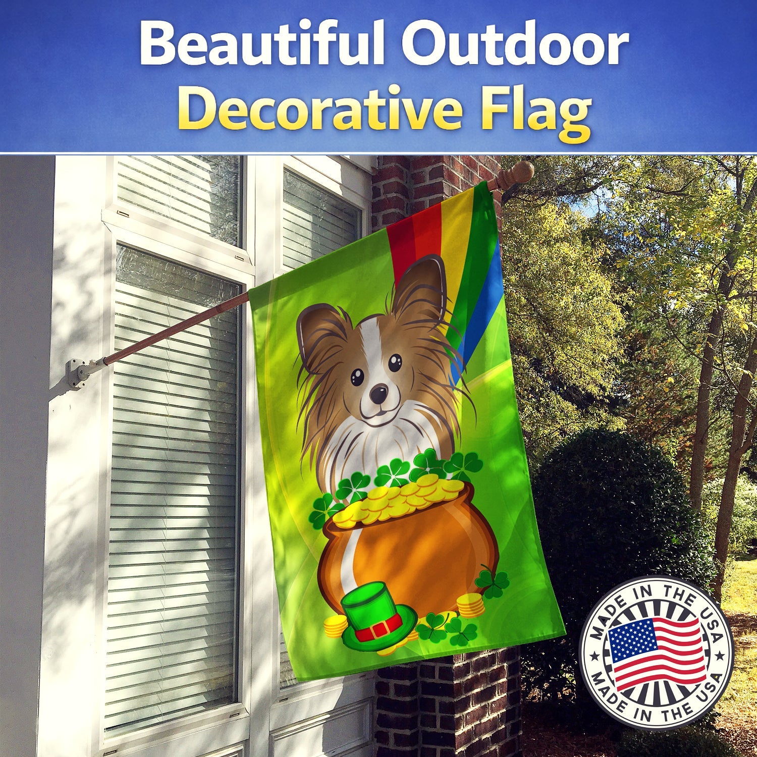 House Flag 28x40 Porch Sleeve Pole Decorative Outside Yard Banner Artwork Wall Hanging, Polyester
