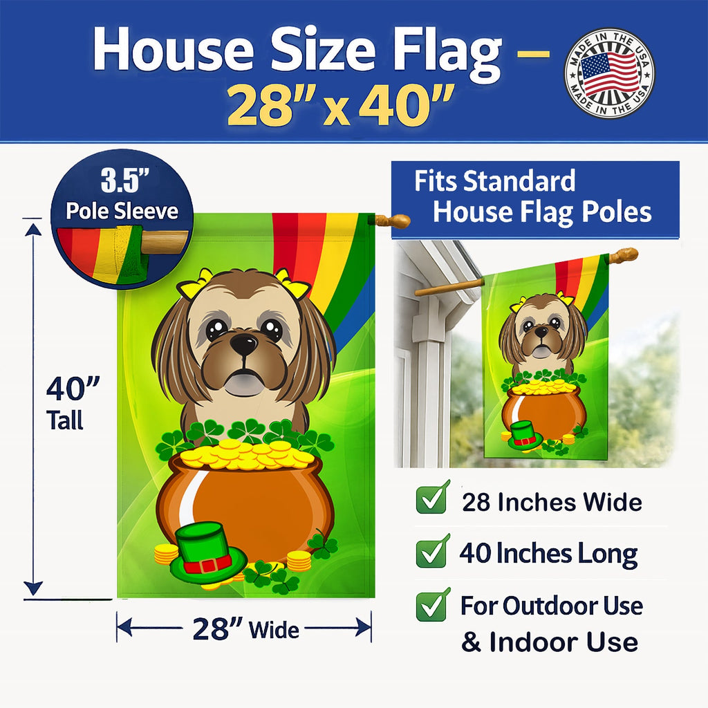 House Flag 28x40 Porch Sleeve Pole Decorative Outside Yard Banner Artwork Wall Hanging, Polyester