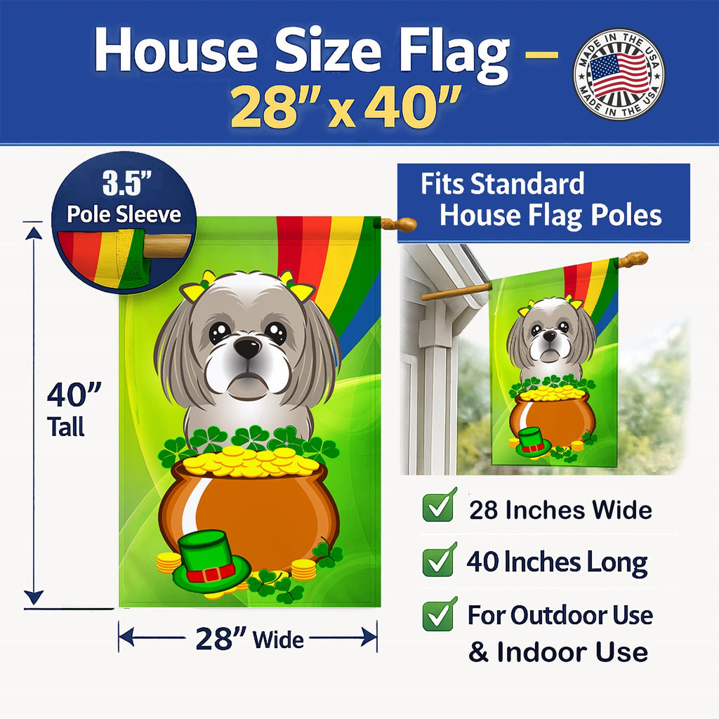 House Flag 28x40 Porch Sleeve Pole Decorative Outside Yard Banner Artwork Wall Hanging, Polyester