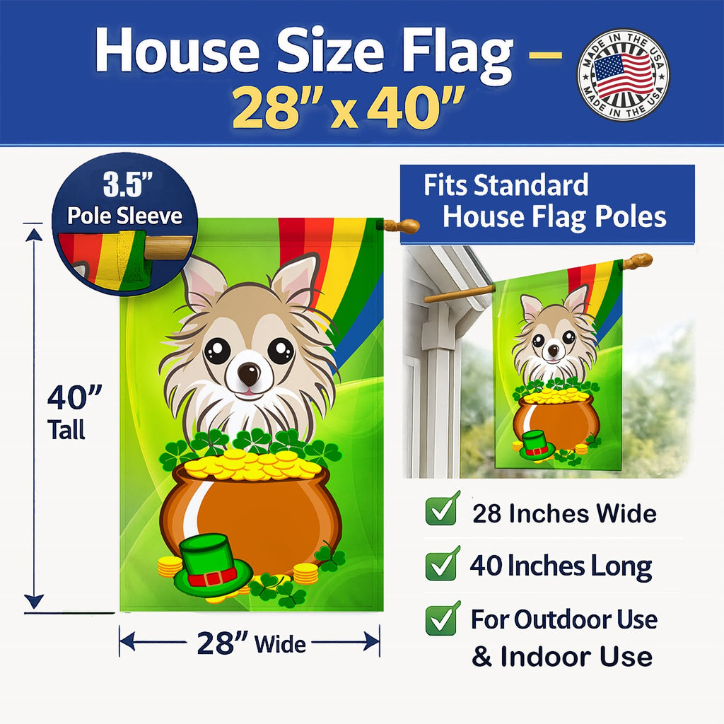 House Flag 28x40 Porch Sleeve Pole Decorative Outside Yard Banner Artwork Wall Hanging, Polyester