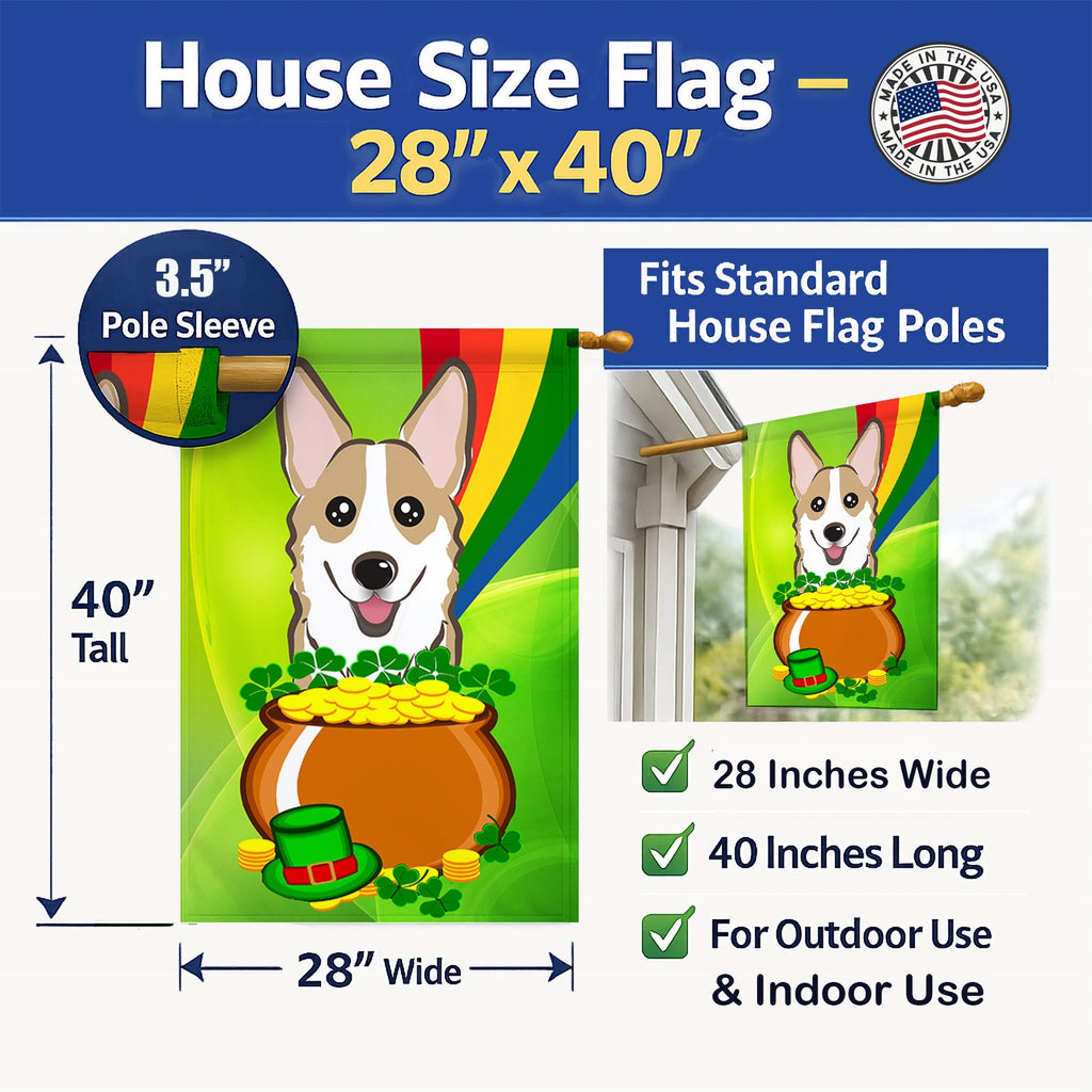House Flag 28x40 Porch Sleeve Pole Decorative Outside Yard Banner Artwork Wall Hanging, Polyester