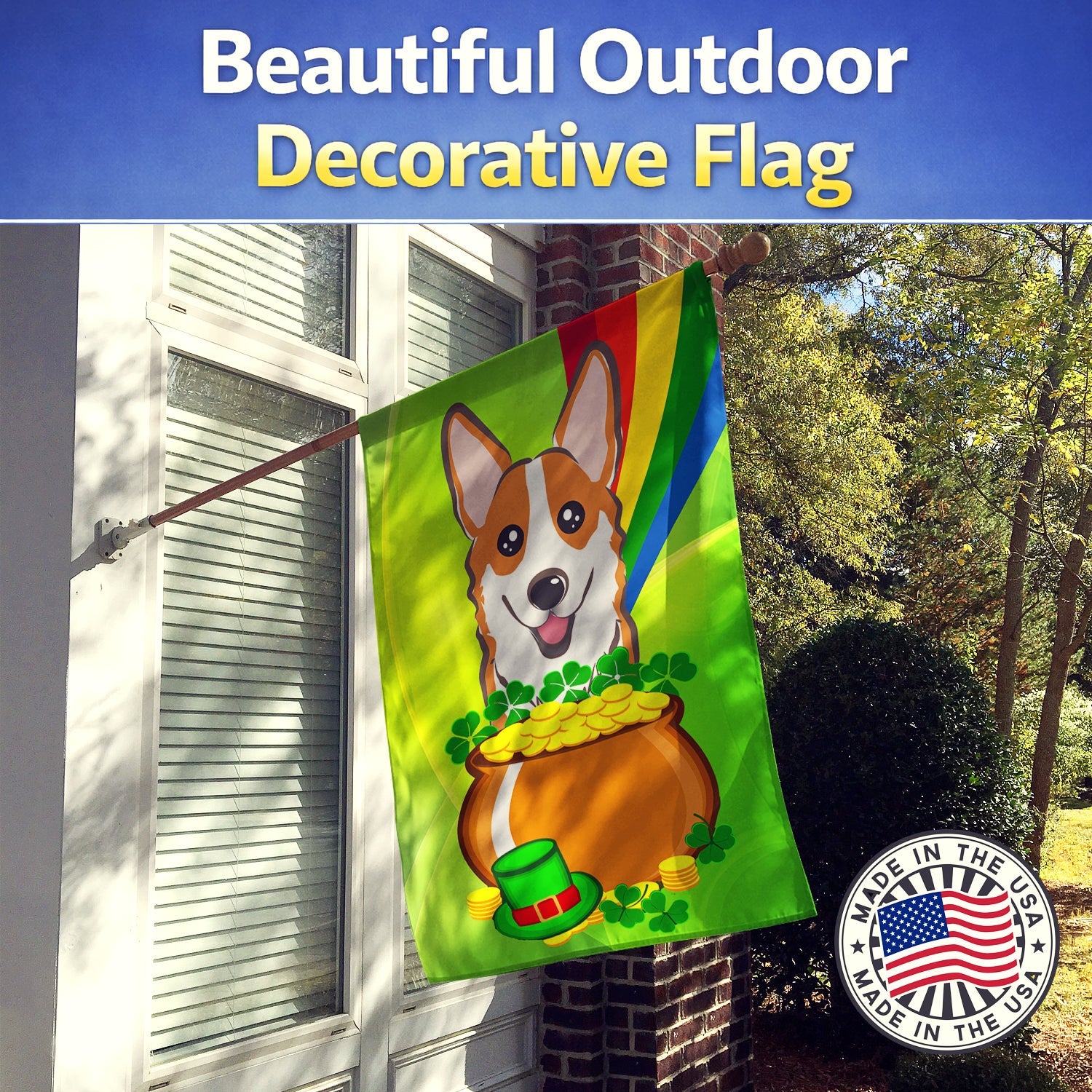 House Flag 28x40 Porch Sleeve Pole Decorative Outside Yard Banner Artwork Wall Hanging, Polyester