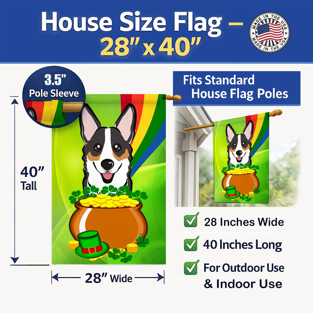 House Flag 28x40 Porch Sleeve Pole Decorative Outside Yard Banner Artwork Wall Hanging, Polyester