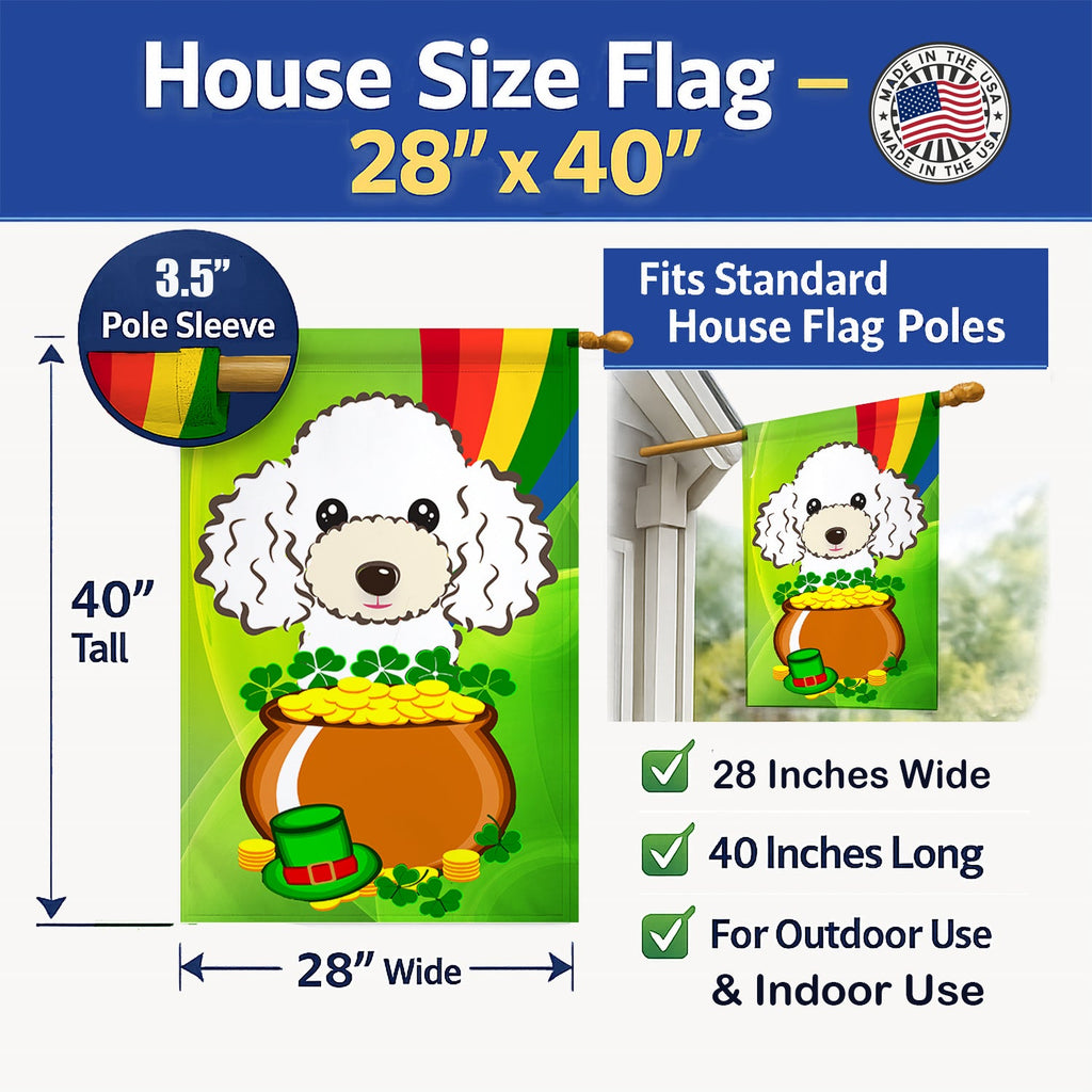 House Flag 28x40 Porch Sleeve Pole Decorative Outside Yard Banner Artwork Wall Hanging, Polyester