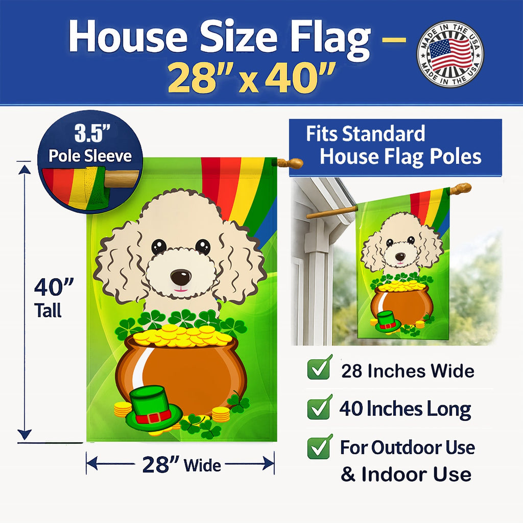 House Flag 28x40 Porch Sleeve Pole Decorative Outside Yard Banner Artwork Wall Hanging, Polyester