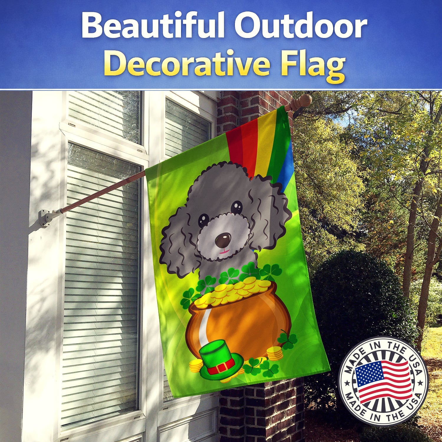 House Flag 28x40 Porch Sleeve Pole Decorative Outside Yard Banner Artwork Wall Hanging, Polyester