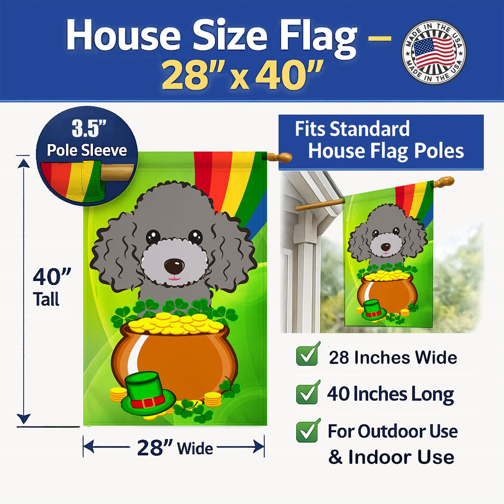 House Flag 28x40 Porch Sleeve Pole Decorative Outside Yard Banner Artwork Wall Hanging, Polyester